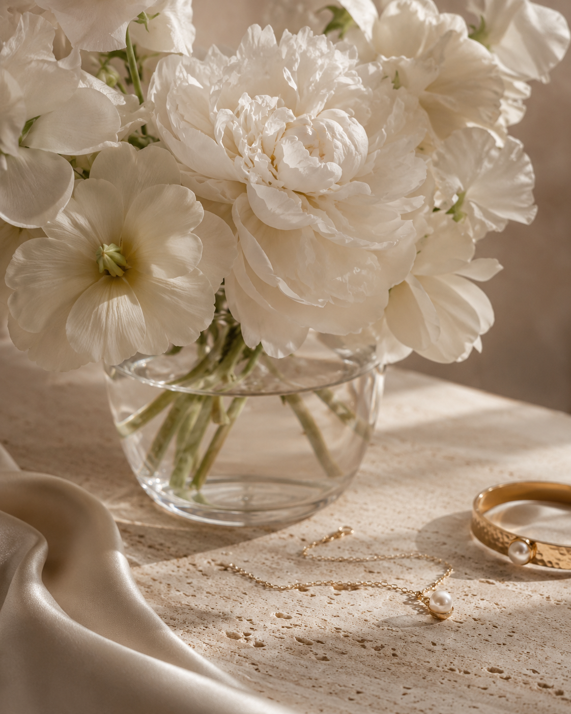 Flores brancas em atmosfera Parrucci